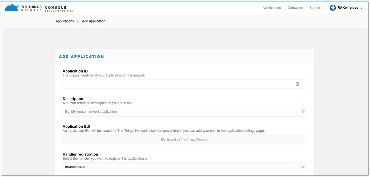 Adding an Application