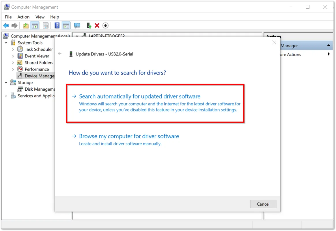 Automatic Driver Installation via Internet