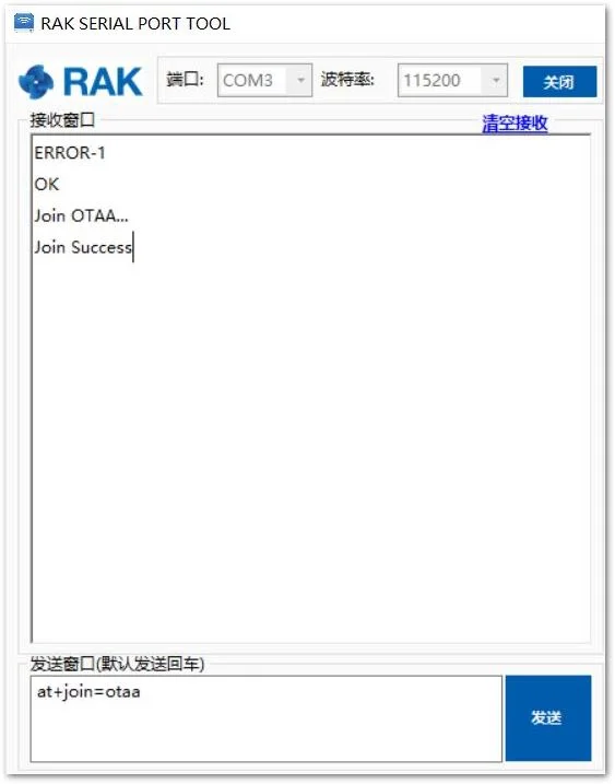 AT Command for OTAA LoRa Join via RAK Serial Port Tool