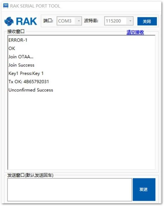 Testing the RAK612 WisNode Button in RAK Serial Port Tool
