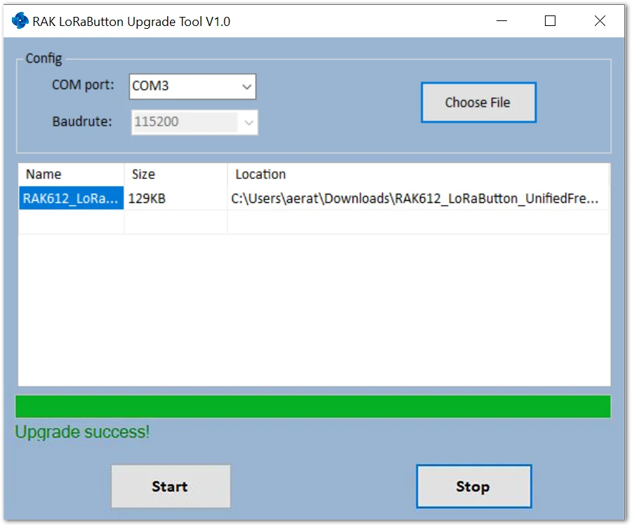 Upgrade Firmware Success