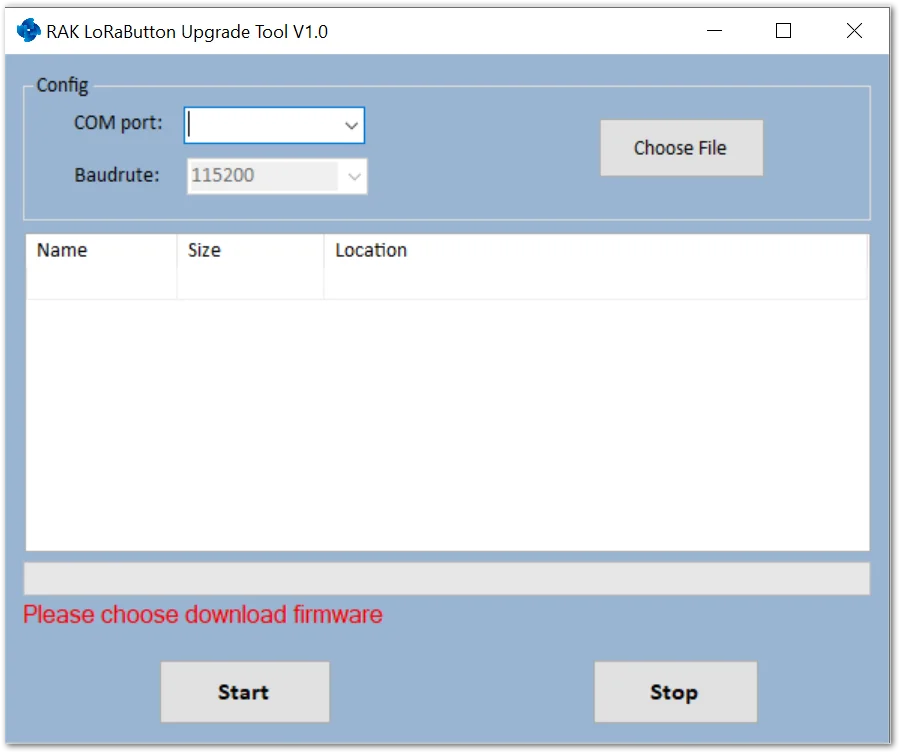 RAK LPWAN Button Upgrade Tool