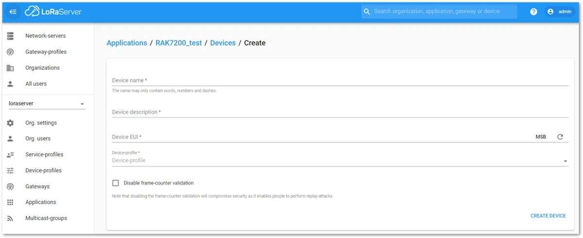 New Device Registration Form