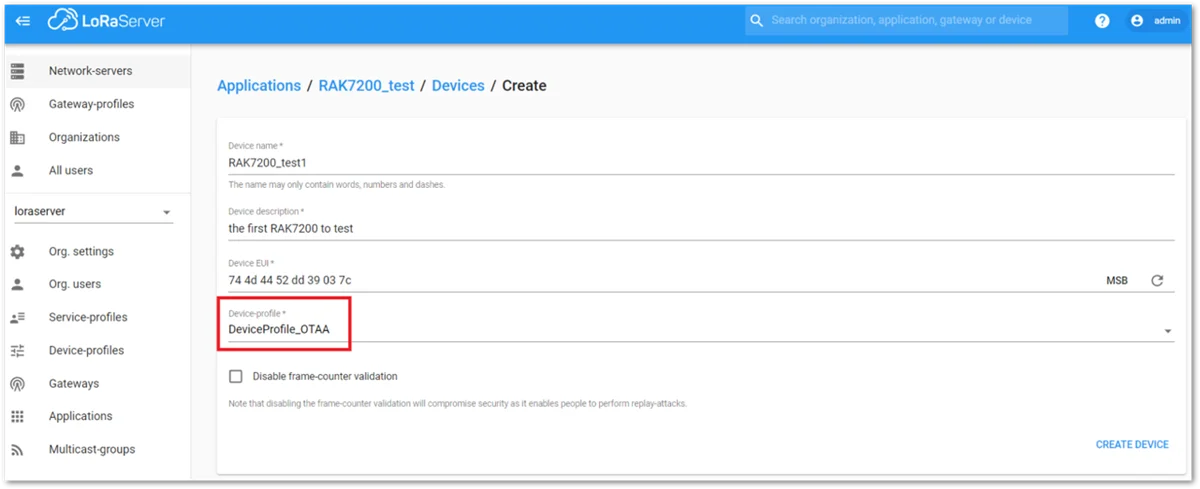 Chirpstack OTAA Activation