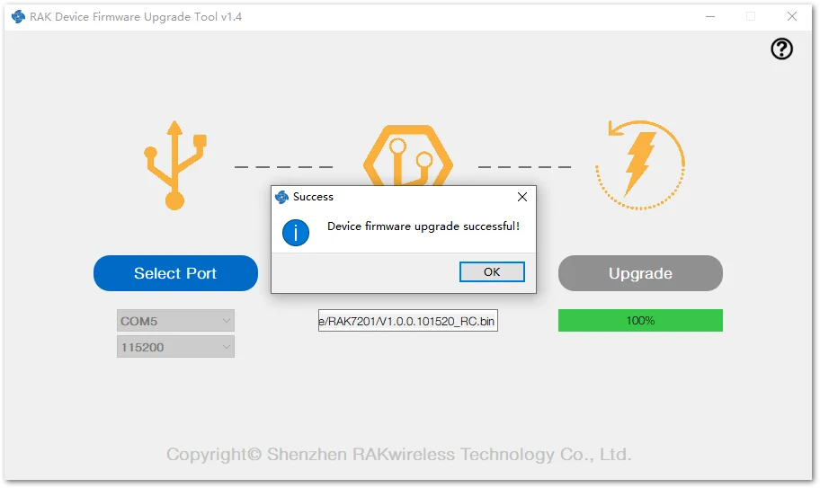 Successful firmware upgrade