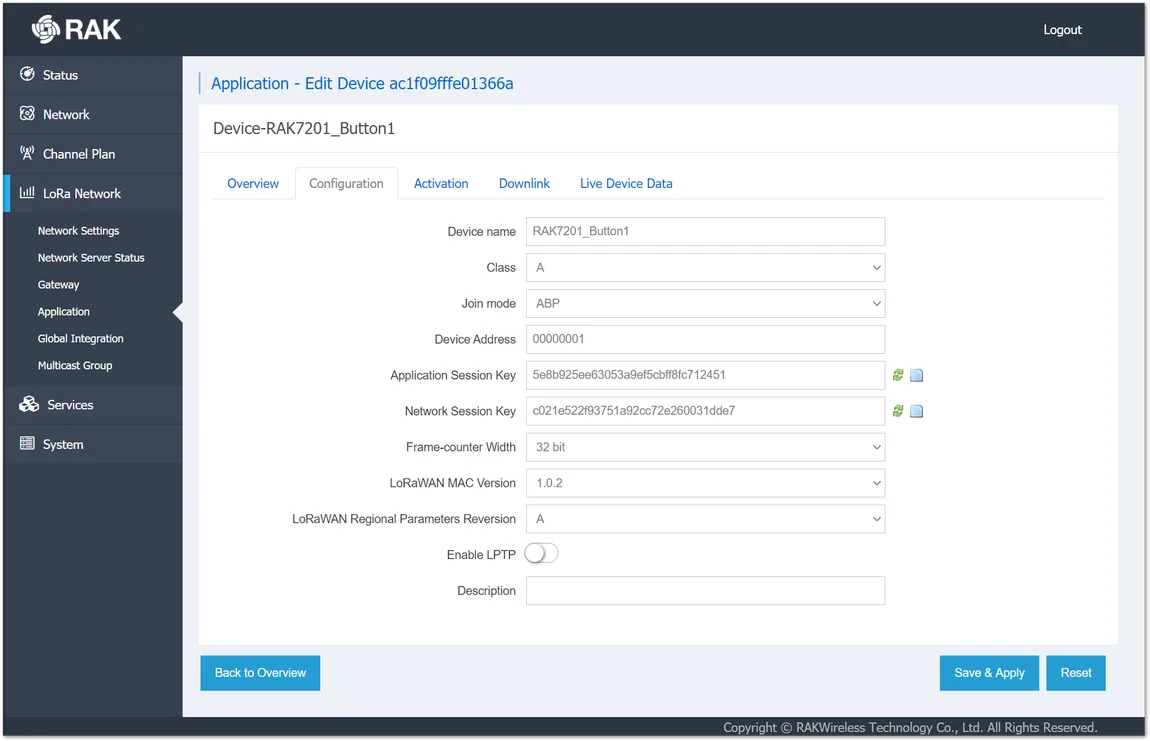 ABP mode configuration