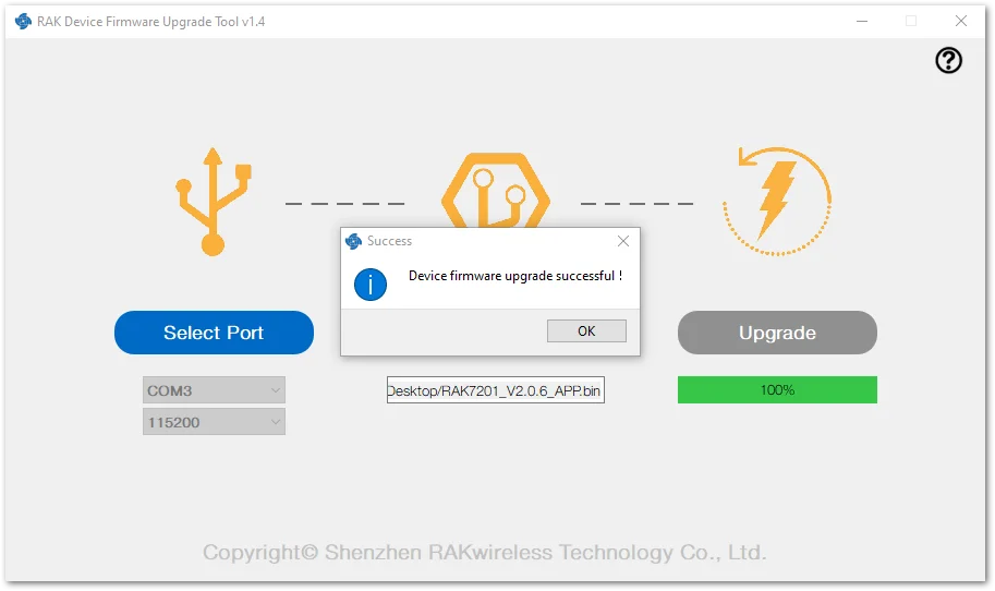 Successful firmware upgrade