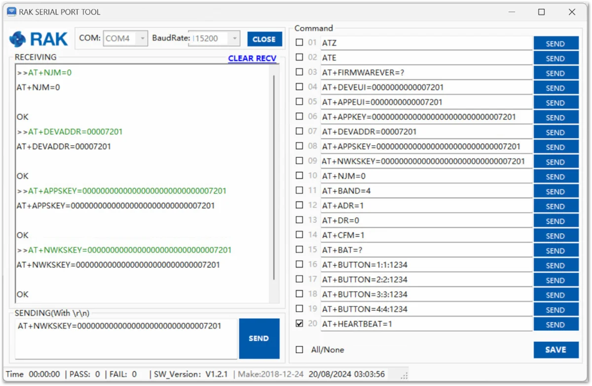 Configure the RAK7201V2 in ABP mode