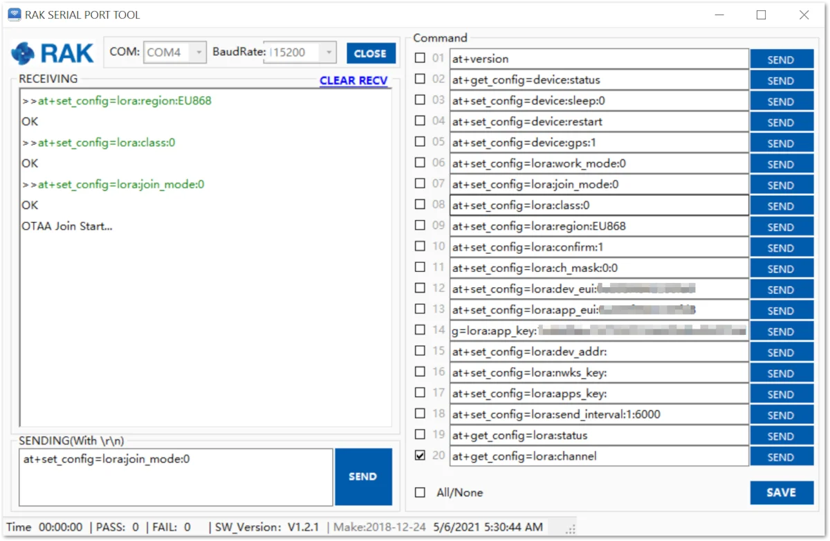 Activation parameters