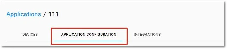 Application Configuration Tab
