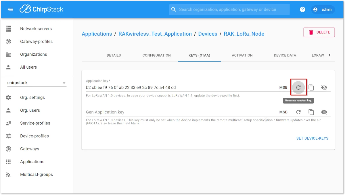 Application Key Generation