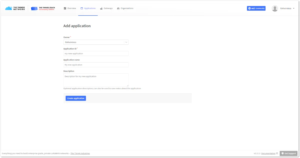 Create an application page
