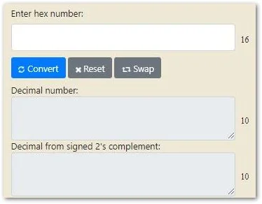 Hexadecimal to Decimal converter