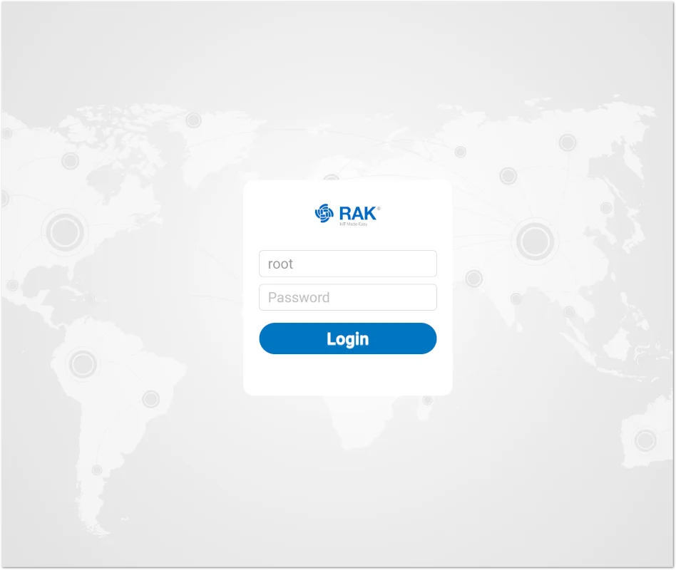 Built-in Server Log in screen