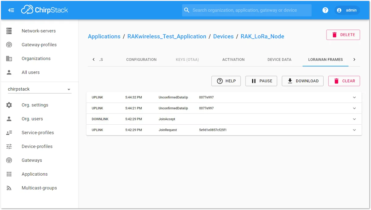 Message Status in ChirpStack