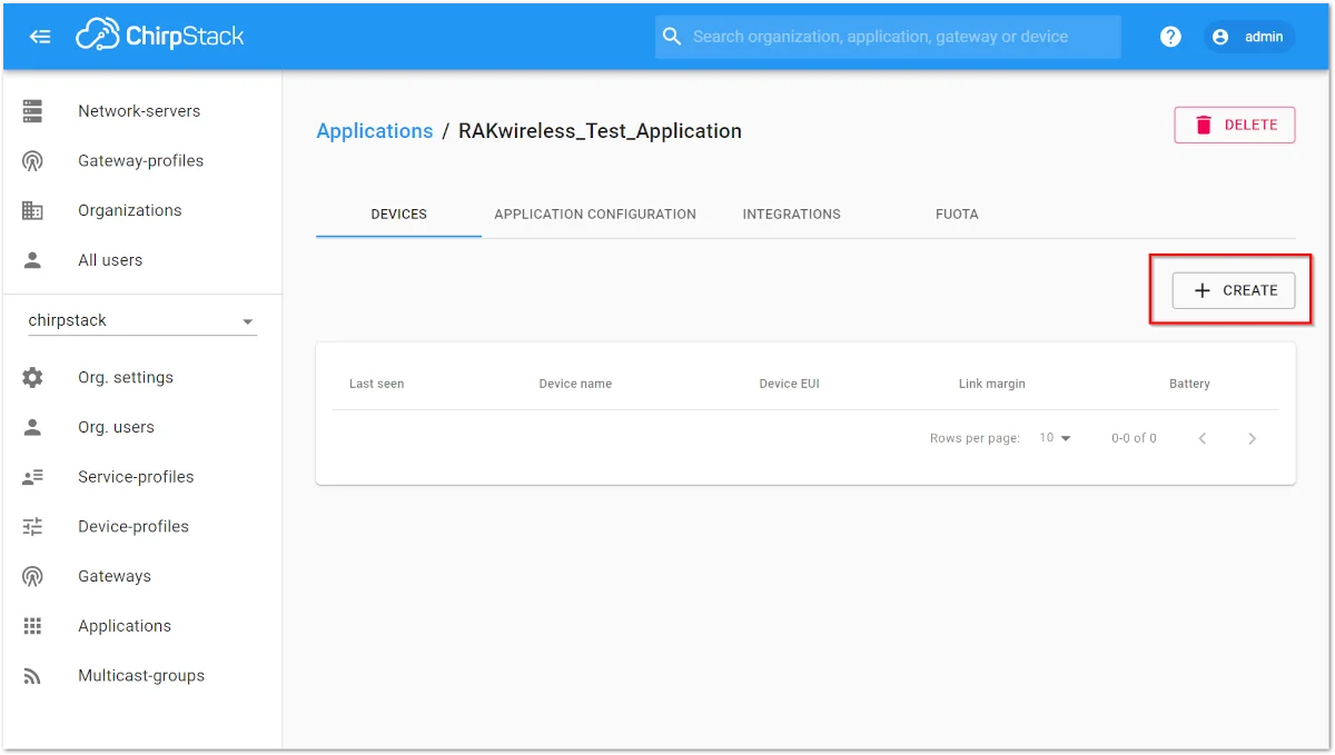 RAKwireless Test Application