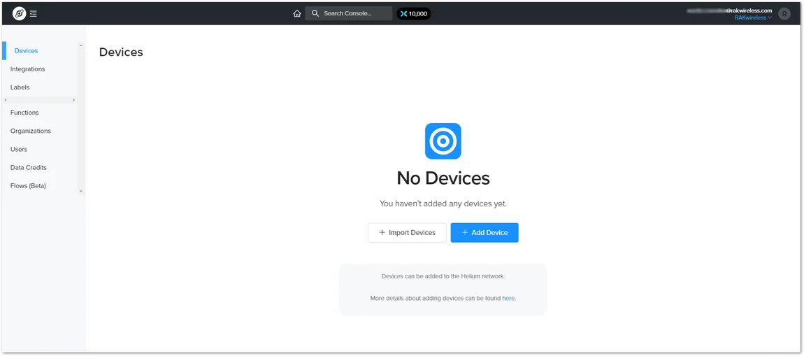 Devices section