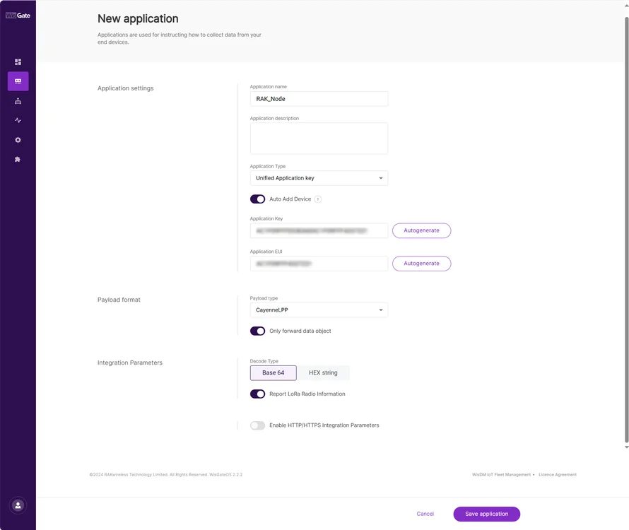 Adding application