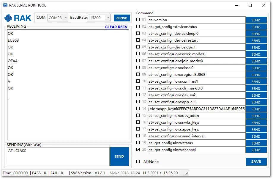 Setting up the RAK7431 WisNode Bridge Serial operation modes