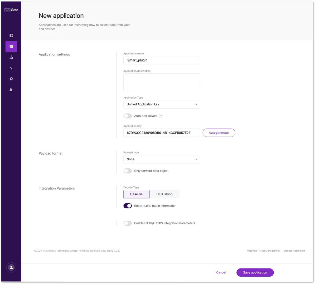 Create an application