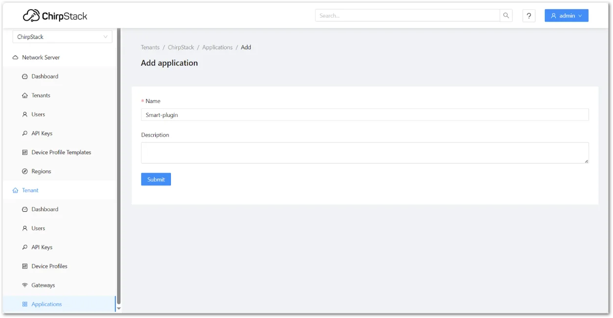 Create a ChirpStack application