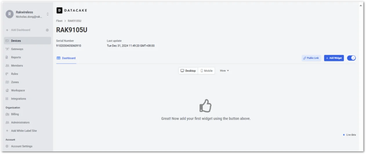 Dashboard widget