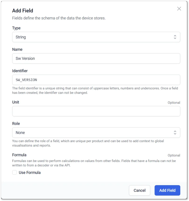 Add field on Datacake