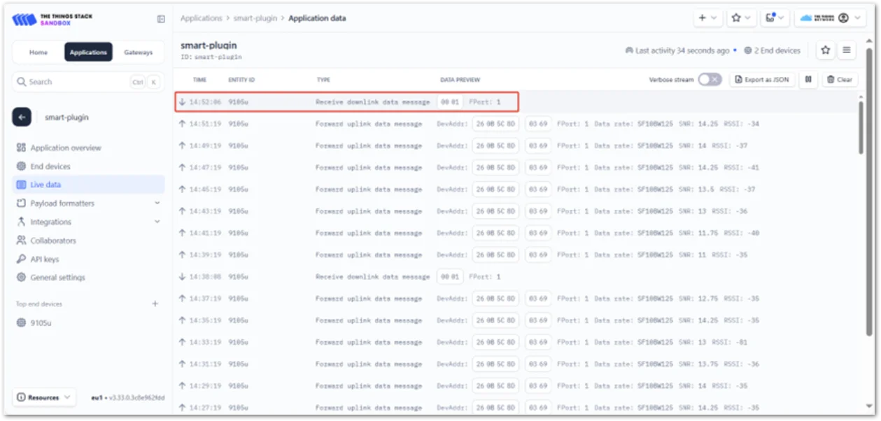 Downlink data preview