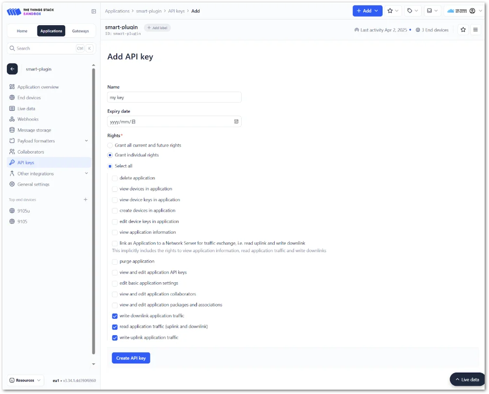 TTI add API keys