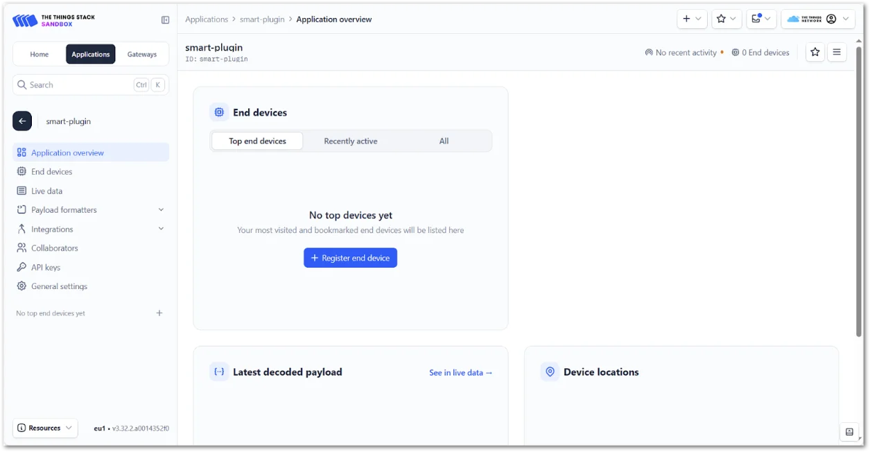 Register end device on TTN