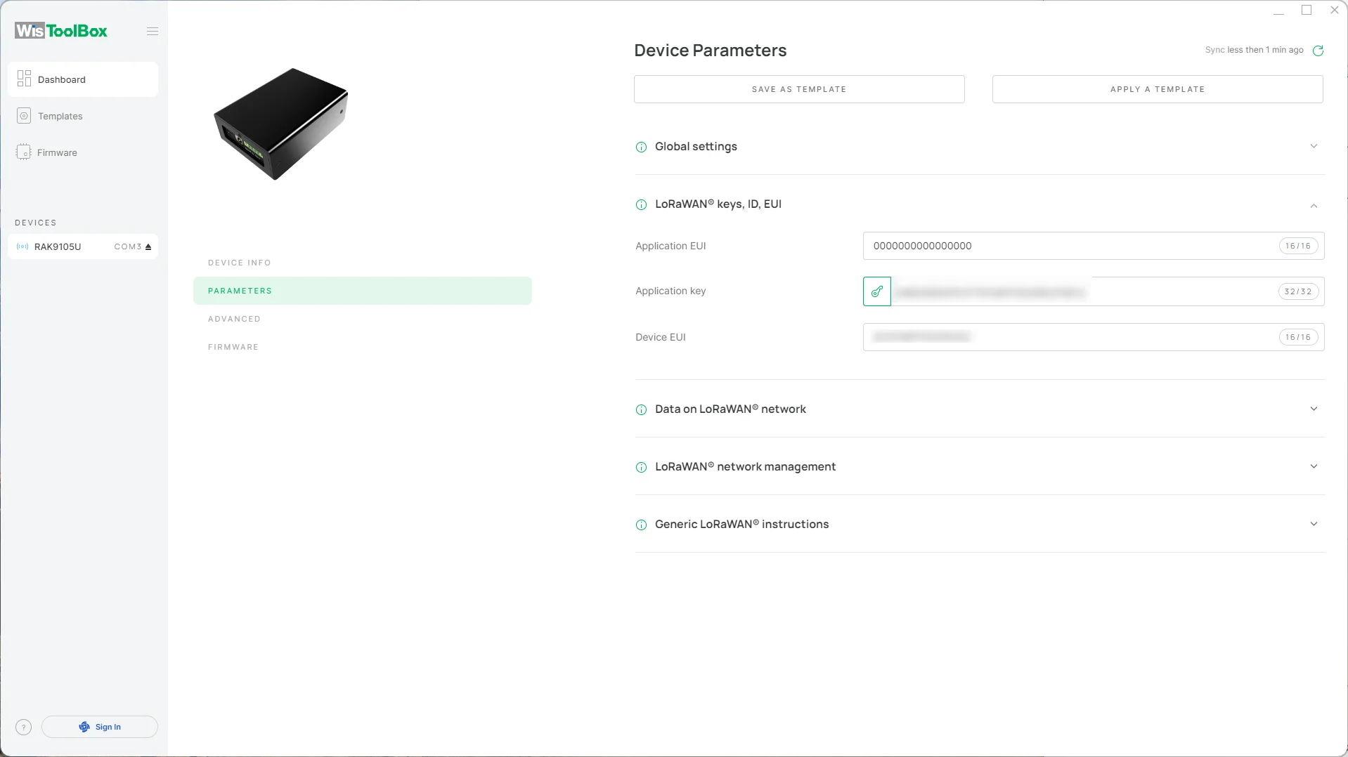 Configure LoRaWAN credentials