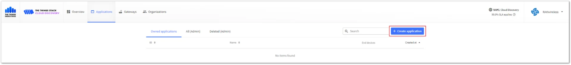 Create a new application