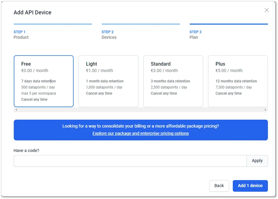 Select a subscription plan