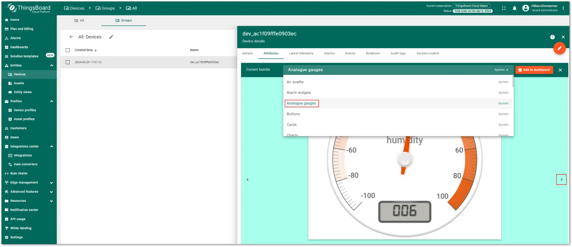 Select widget for data