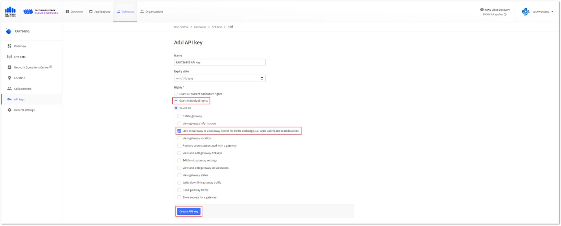 Configure the API key