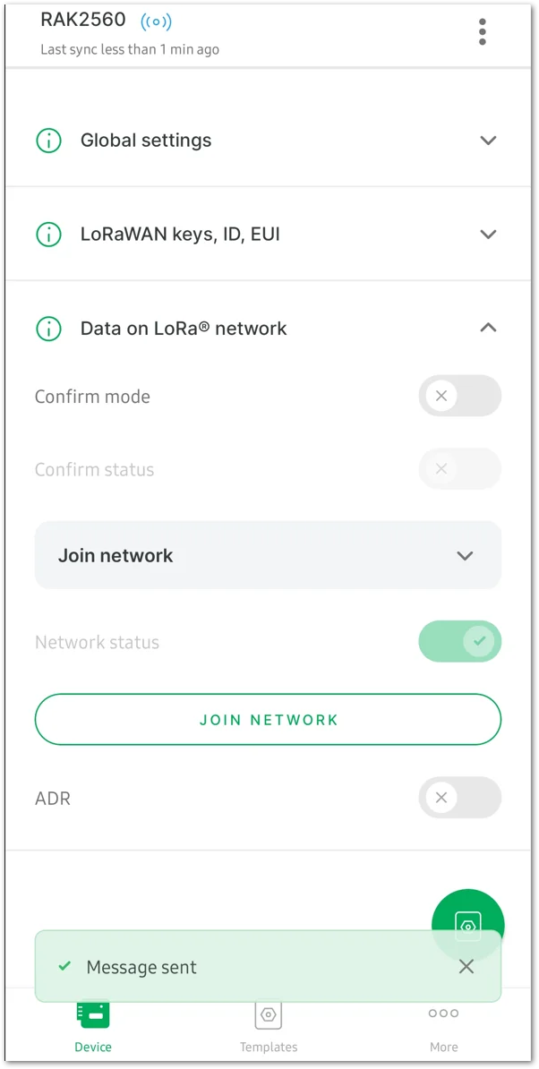 Sending end device network join request