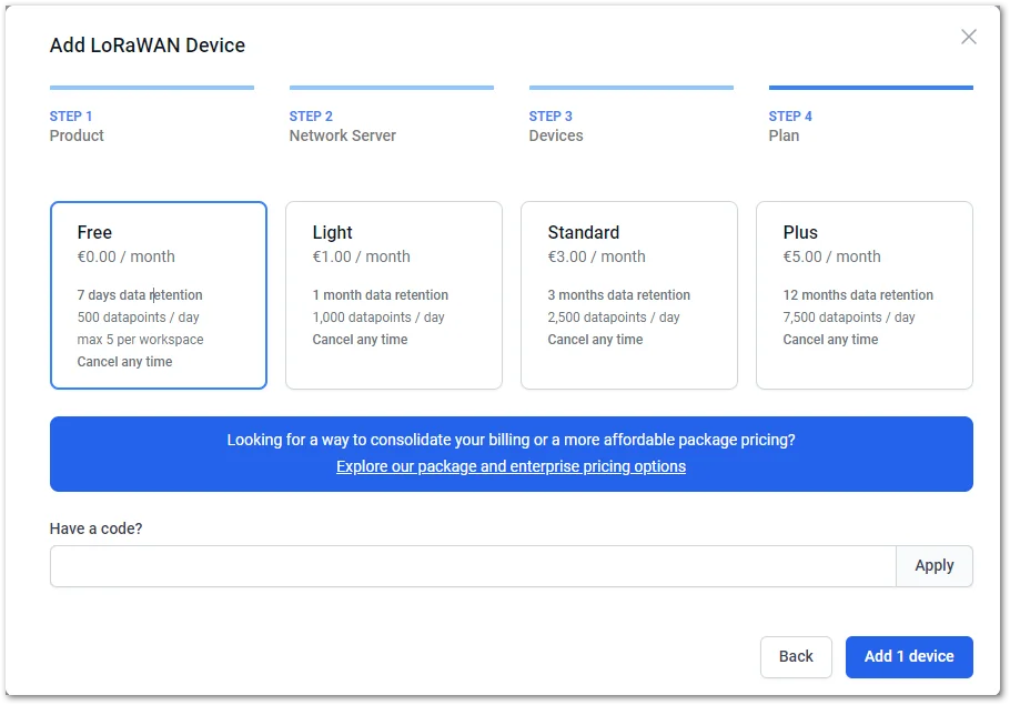 Select a subscription plan