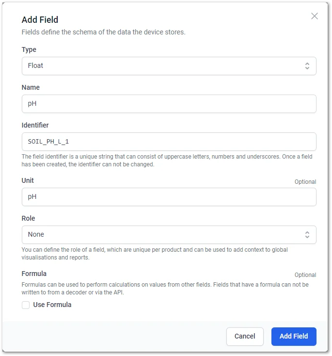 Configuration fields