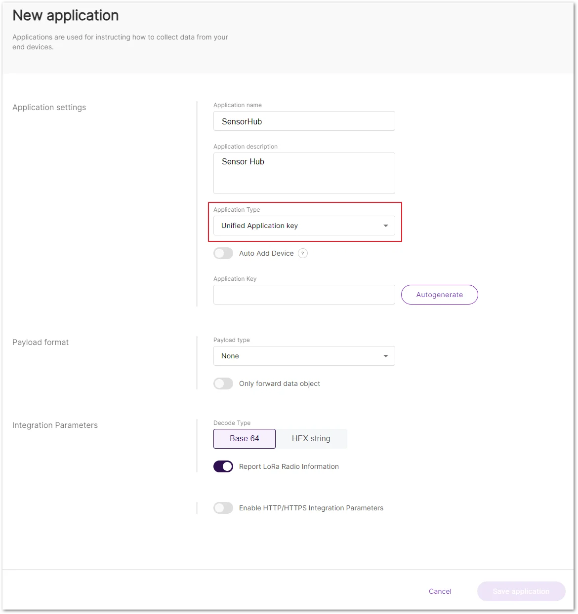 Configure the Application key