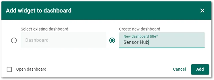 Enter the dashboard name