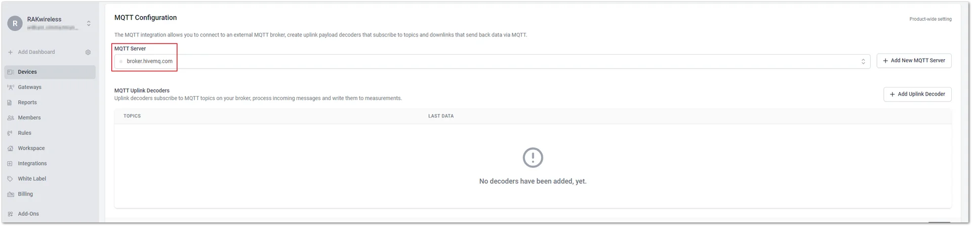 Add MQTT Server