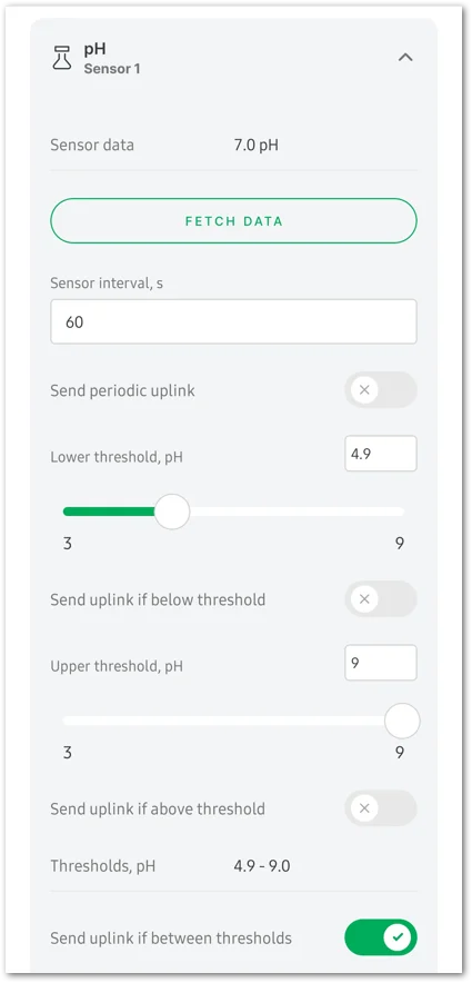 Sensor details