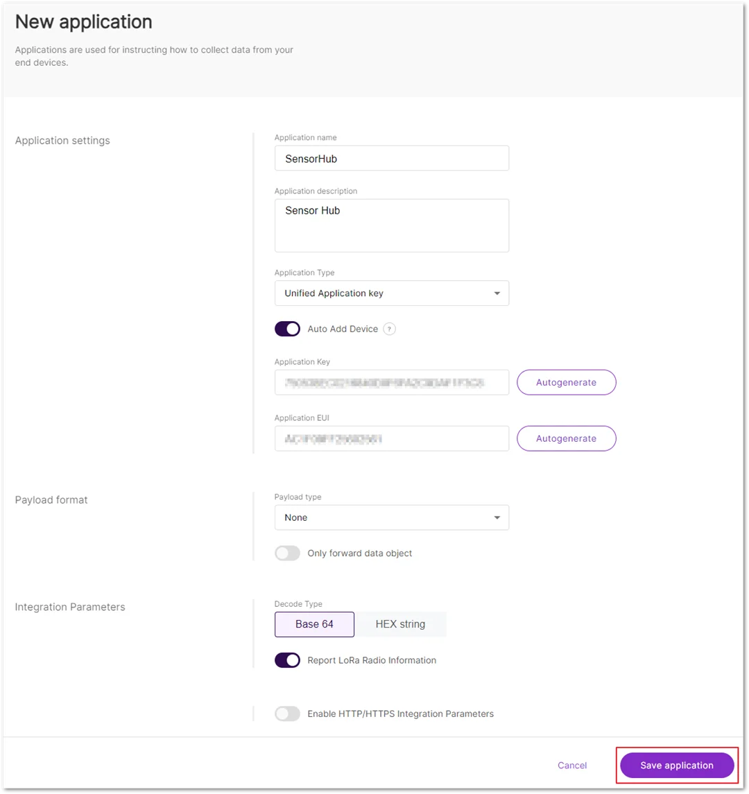 Add Application Key