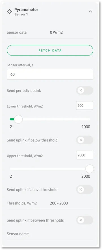 Sensor details