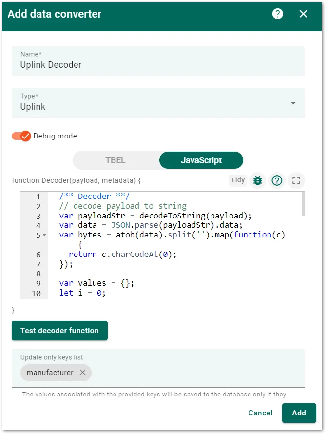 Add the decoder code