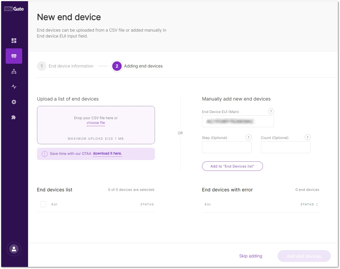 Add the device to the device list