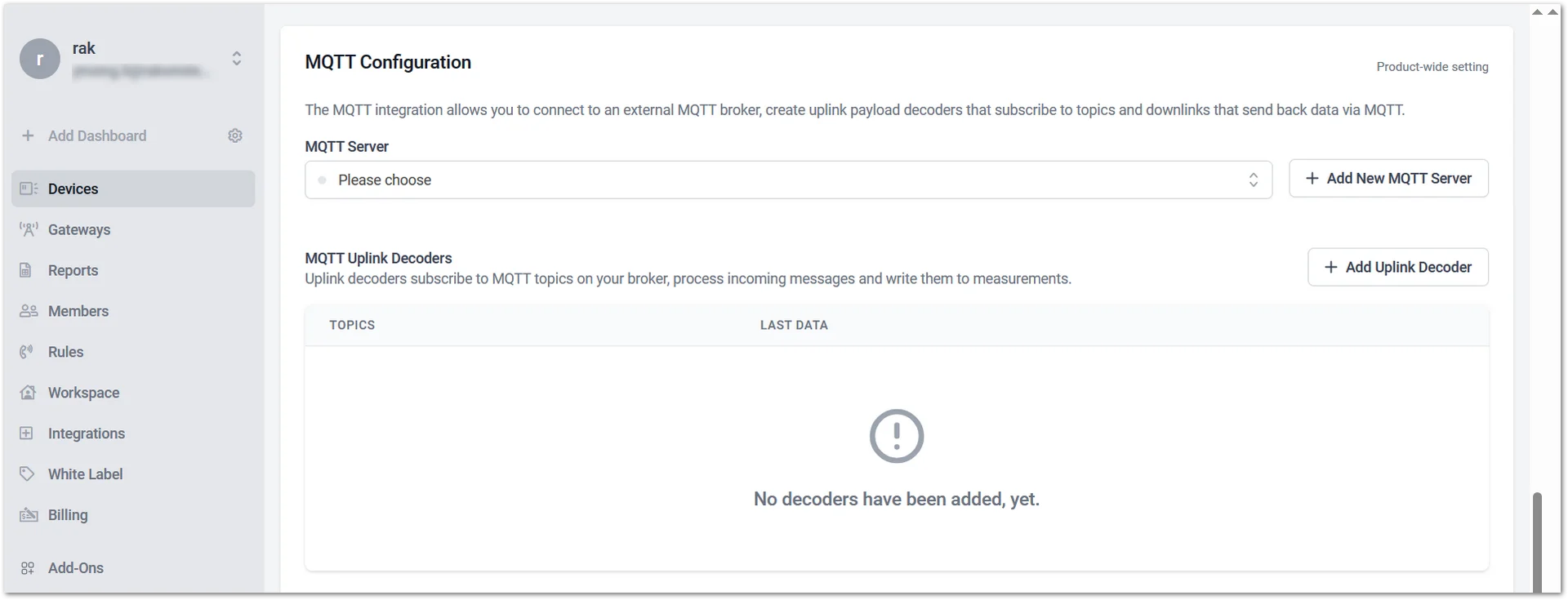 Configure the external MQTT Broker