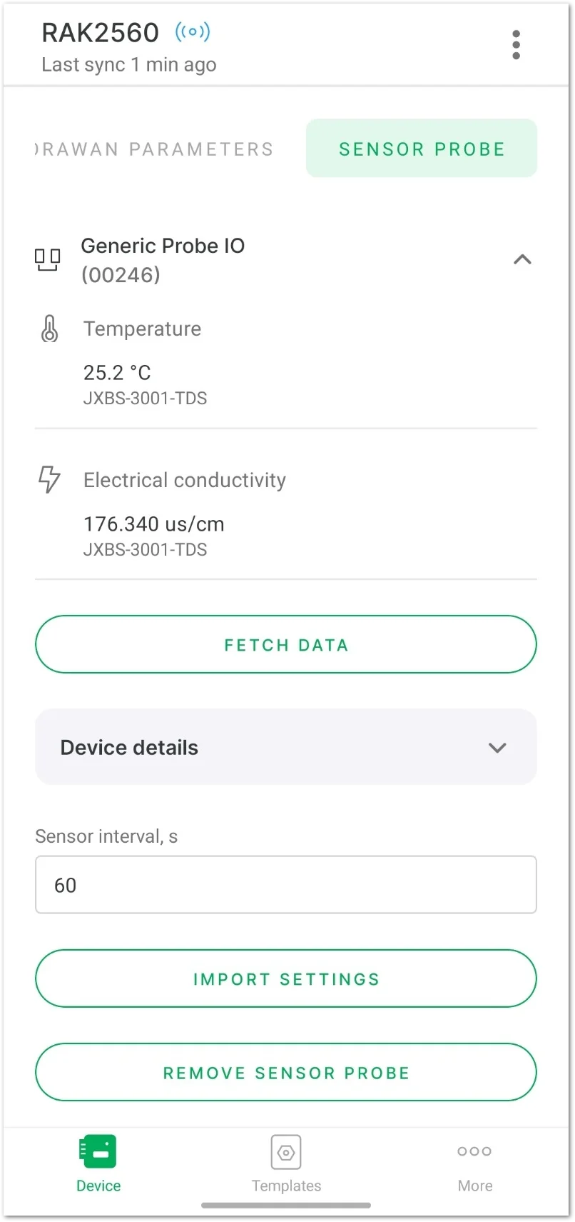 Sensor details
