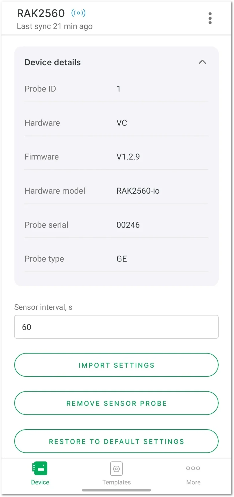 Sensor details