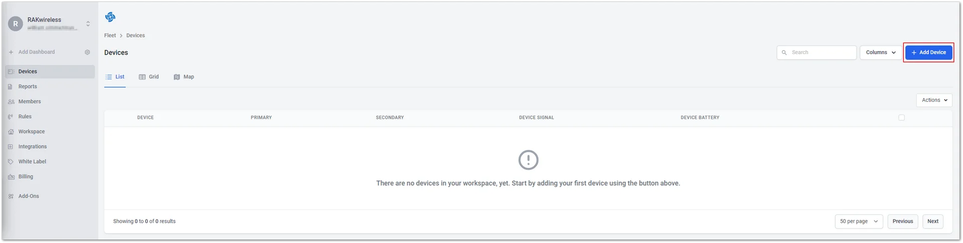 Devices page
